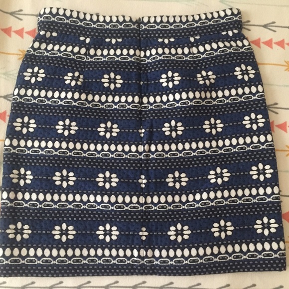 J. Crew Floral Jacquard Mini Skirt Navy - Picture 9 of 9
